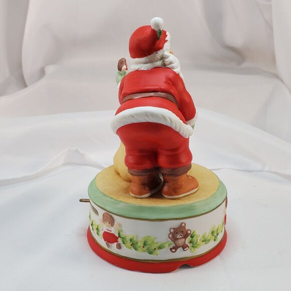 Vintage 1987 Enesco Santa Claus Music Box Figurine "I Believe In Santa" Works - Picture 4 of 12